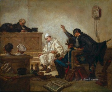 裁判中のピエロ 人物画家 トマ・クチュール Oil Paintings
